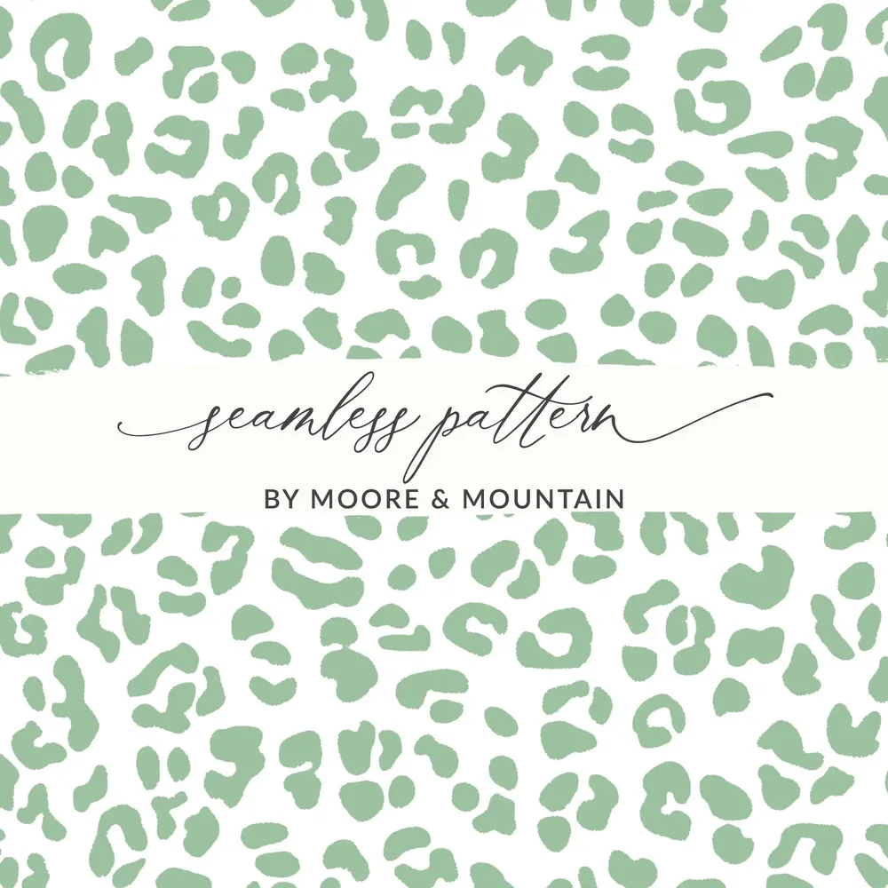 Sage Green Leopard Print, Digital Paper, Seamless Pattern, Cheetah Print, Animal Print, Scrapbook Paper, Fabric Design, Digital Downloads - Moore and Mountain