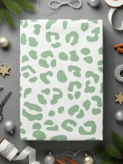 Sage Green Leopard Print, Digital Paper, Seamless Pattern, Cheetah Print, Animal Print, Scrapbook Paper, Fabric Design, Digital Downloads - Moore and Mountain