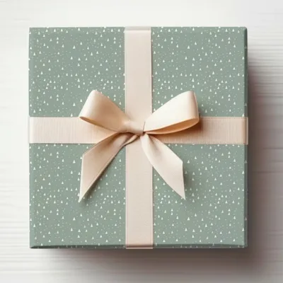 Elegant Gift Wrap Box with Cream Ribbon Bow Product