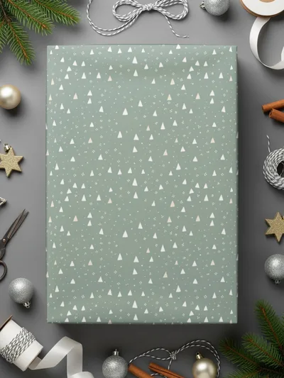 Elegant Winter Holiday Gift Wrapping Paper Sheets Set