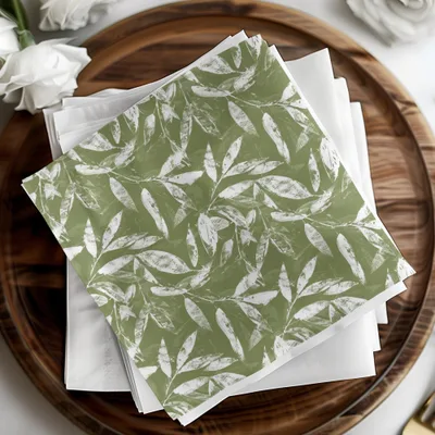 Green Botanical Leaf Pattern Paper Napkins Product