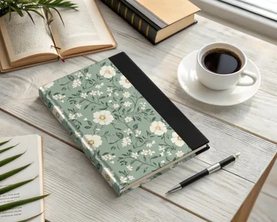 Sage Green Seamless Floral Design with Green Backdrop Digital - Moore and Mountain