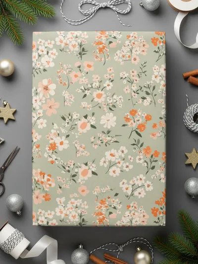 Sage Green Seamless Floral Pattern Digital - Moore and Mountain