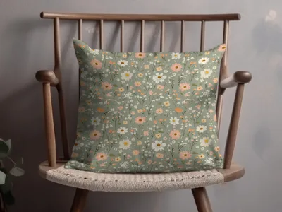 Sage Green Seamless Floral Pattern Digital - Moore and Mountain