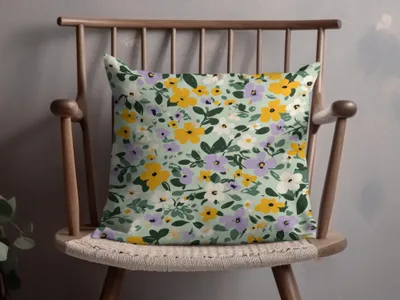 Vibrant Floral Print Decorative Pillow for Home Decor