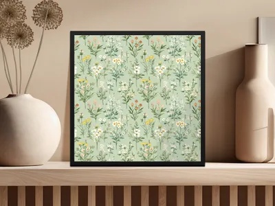 Vintage Floral Pattern Wall Art Print Poster Decor