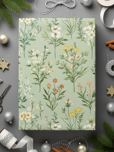 Elegant Floral Pattern Gift Wrapping Paper for Special Occasions