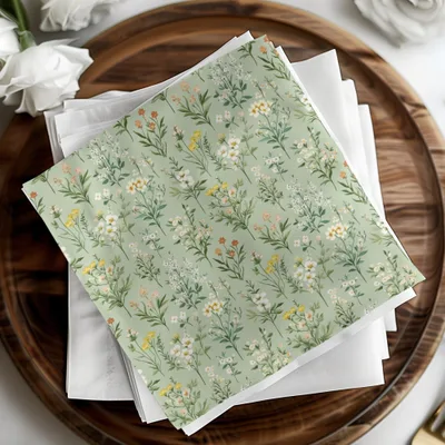Elegant Floral Printed Pattern Napkins for Home Décor