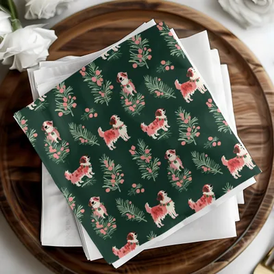 Saint Bernard Dog Digital Paper, Christmas Pattern, Seamless Pattern, Pet Lover Gift, Cute Puppy Pattern, Festive Design, Digital Download - Moore and Mountain