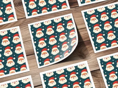 Santa Claus Seamless Pattern Digital Paper, Christmas Vector JPEG Files, Holiday Scrapbook Paper, Festive Fabric Design, Digital Download - Moore and Mountain