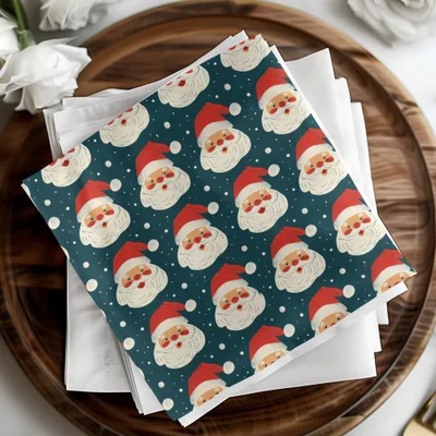 Santa Claus Seamless Pattern Digital Paper, Christmas Vector JPEG Files, Holiday Scrapbook Paper, Festive Fabric Design, Digital Download - Moore and Mountain