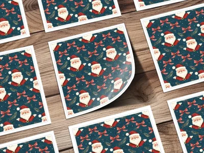 Santa Digital Seamless Pattern, Christmas Digital Paper, Holiday Fabric Design, Winter Background, Festive Print, Santa Repeat Pattern - Moore and Mountain