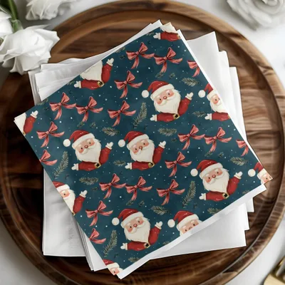 Santa Digital Seamless Pattern, Christmas Digital Paper, Holiday Fabric Design, Winter Background, Festive Print, Santa Repeat Pattern - Moore and Mountain