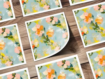 Seamless Acrylic Floral Impressionistic Painting Digital - Moore and Mountain