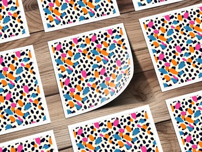 Bright Multicolor Abstract Leopard Print Sticker Sheet