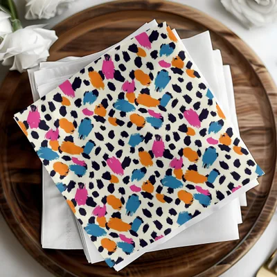Colorful Abstract Brush Strokes Pattern Napkin Set