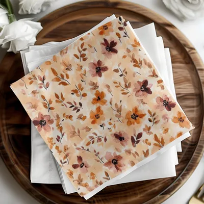 Floral Themed Decorative Paper Napkin Product