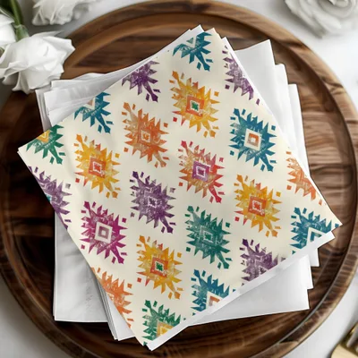Colorful Geometric Patterned Paper Napkin Set