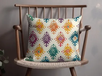 Vibrant Geometric Patterned Cushion for Home Decor