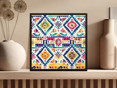 Vibrant Colorful Geometric Abstract Wall Art Product