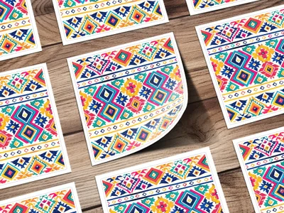 Colorful Tribal Pattern Decorative Sticker Sheets Set