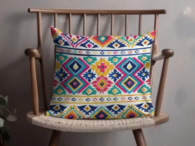 Vibrant Geometric Pattern Throw Pillow for Home Decor