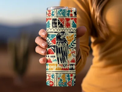 Vibrant Tribal Pattern Travel Mug for Everyday Use