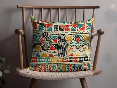 Multicolor Tribal Pattern Throw Pillow Home Decor