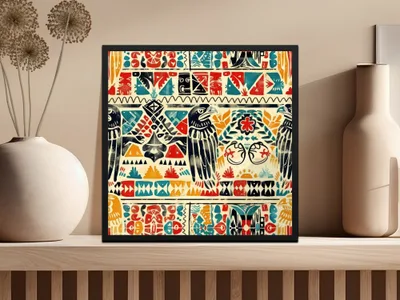 Colorful Geometric Pattern Wall Art Decor Prints