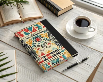 Vibrant Geometric and Floral Design Notebook