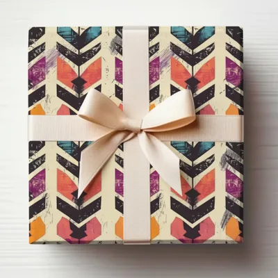Vibrant Geometric Arrow Pattern Gift Wrap