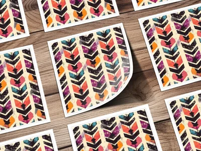Colorful Geometric Arrow Pattern Sticker Sheets