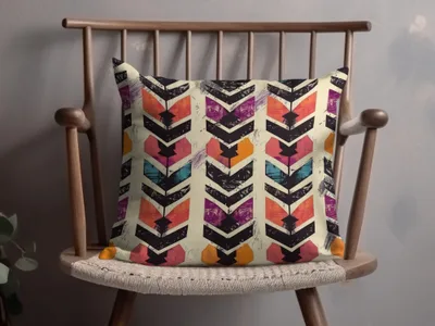Vibrant Geometric Pattern Cushion for Modern Home Decor