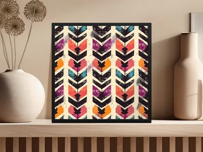 Vibrant Geometric Abstract Art Print for Modern Decor