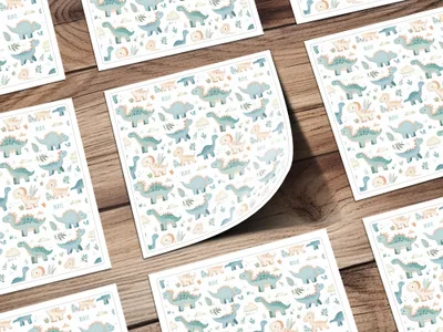 Adorable Dinosaur Pattern Paper for Kids Craft Projects