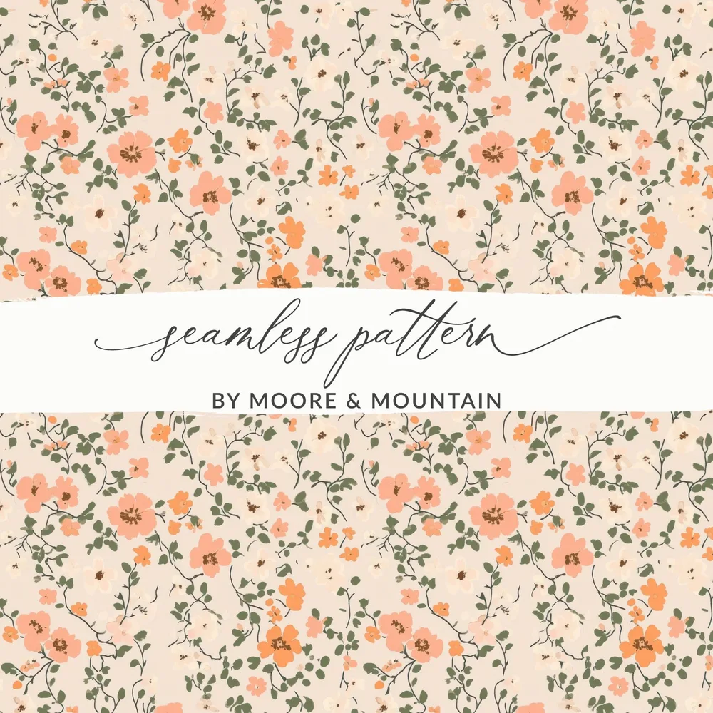 Seamless Blush Pink Flower Background Digital - Moore and Mountain