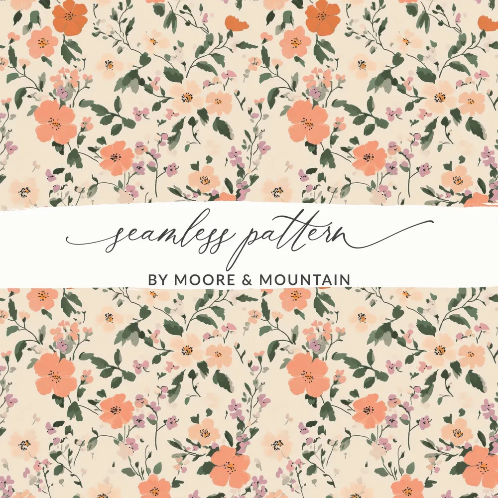 Seamless Blush Pink Flower Background Digital - Moore and Mountain