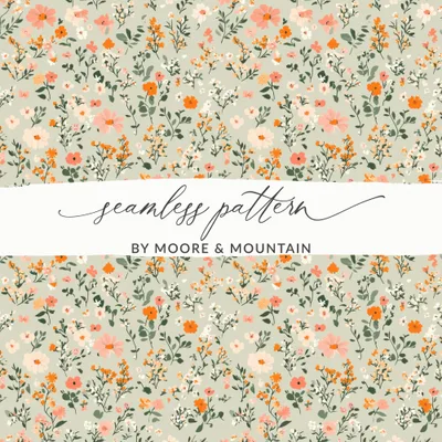 Seamless Blush Pink Flower Background Digital