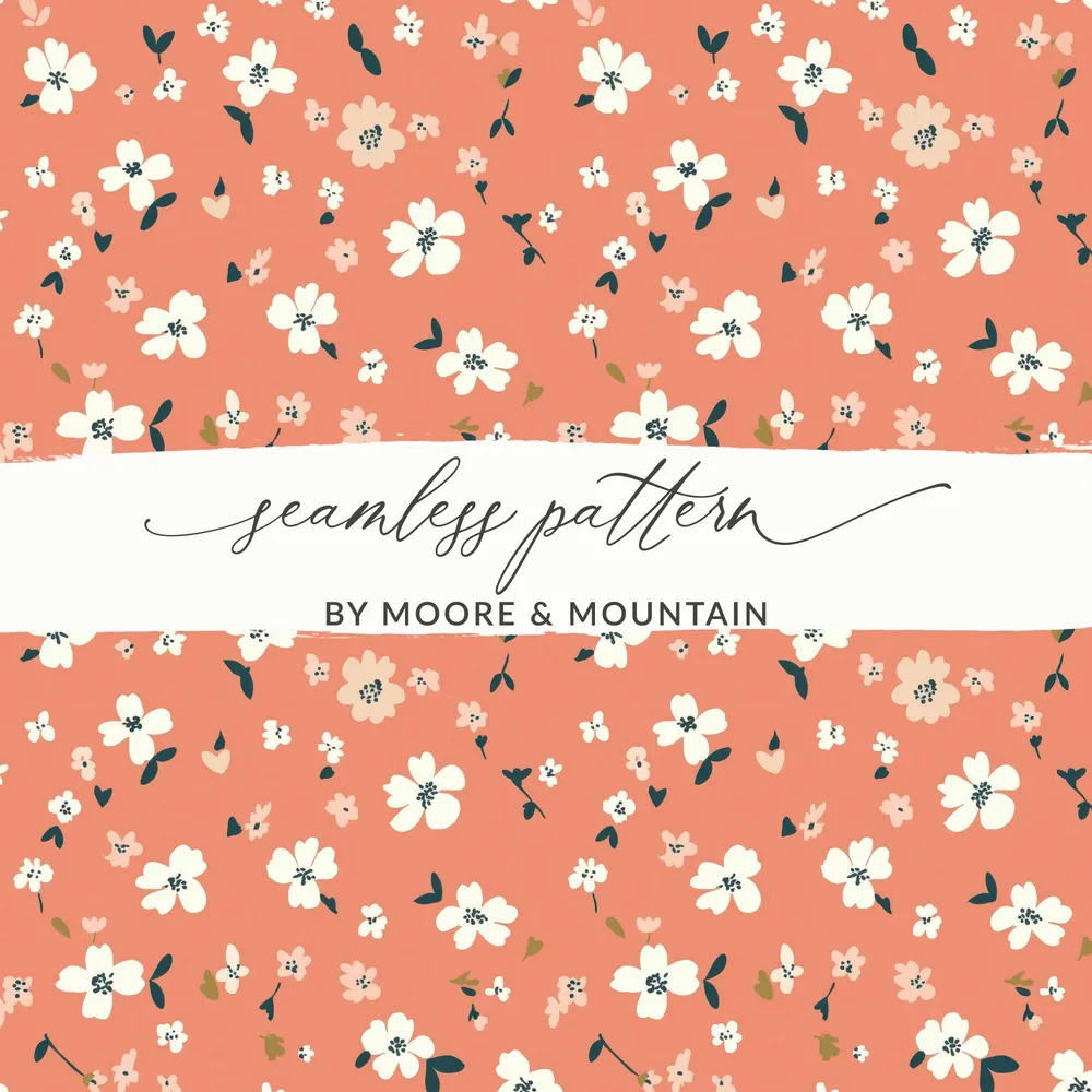 Seamless Blush Pink Flower Background Digital - Moore and Mountain