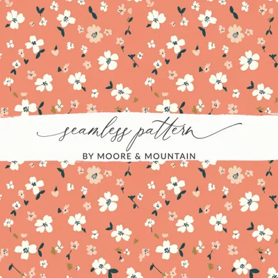 Seamless Blush Pink Flower Background Digital
