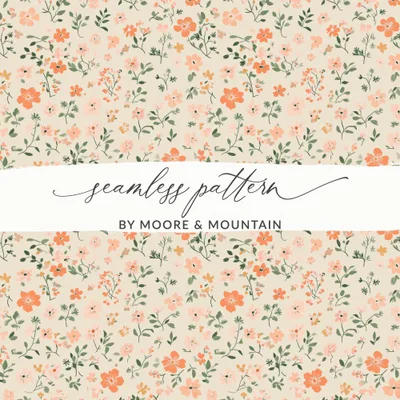 Seamless Blush Pink Flower Background Digital
