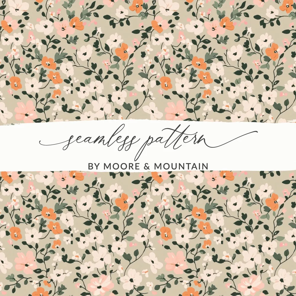 Seamless Blush Pink Flower Background Digital - Moore and Mountain