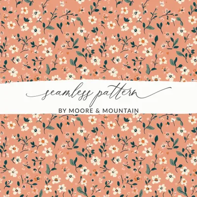 Seamless Blush Pink Flower Background for Spring Crafts