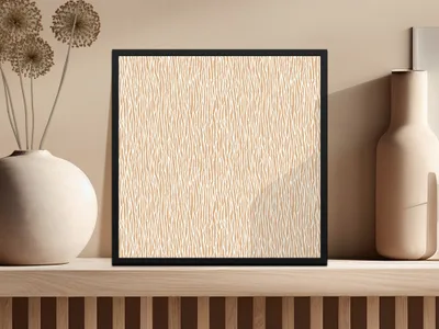 Abstract Beige and White Lines Artwork Decor Piece