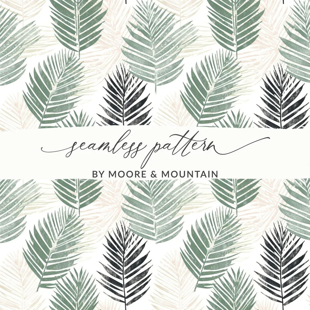 Tropical Leaf Print Seamless Pattern by Moore & Mountain