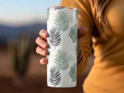 Stylish Tropical Leaf Design Insulated Tumbler Cup Product