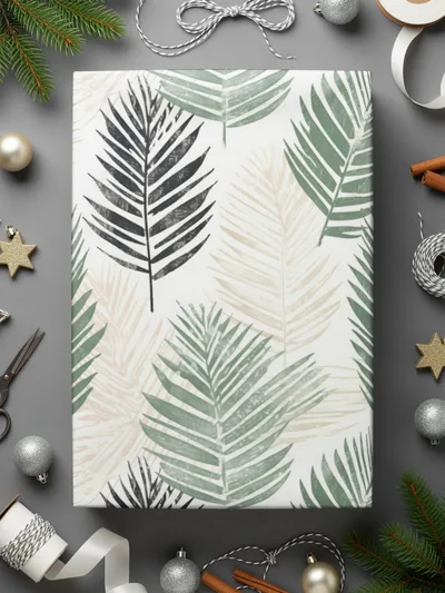 Tropical Leaf Patterned Wrapping Paper for All Occasions