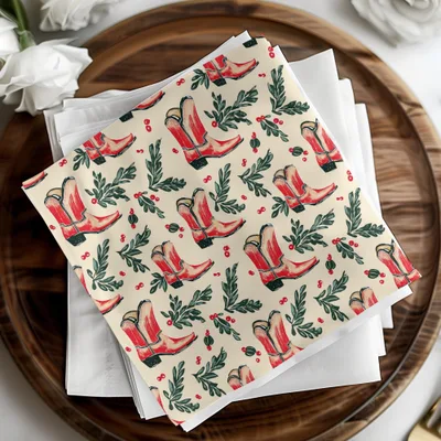 Seamless Christmas Cowboy Boots, Festive Cowboy Boots Seamless Pattern Download Contains - Moore and Mountain