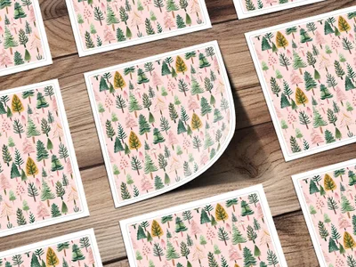 Seamless Christmas Tree Pattern Digital Paper, Holiday Trees, Winter Digital Download, Pink Background, Festive Decor, Scrapbooking Papers - Moore and Mountain