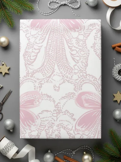 Elegant Pink Patterned Gift Wrapping Paper for Holidays